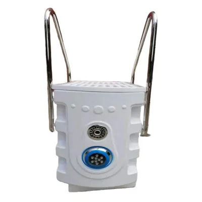 Wall Mounted Swimming Pool Filter with Stainless Steel Handrail LED Light Adjustable Jet Nozzle 1.5HP 20m3/h for Ground Pool