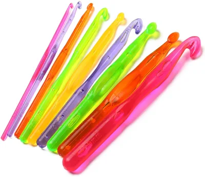 9 size multi-color acrylic plastic crochet needle set 3mm-12mm crochet starter bag