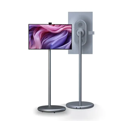 27-Inch Portable Smart TV 6G+128G IPS Touch LCD Display LED HD White Stand 12V Power Supply Work Study Gaming Live Streaming