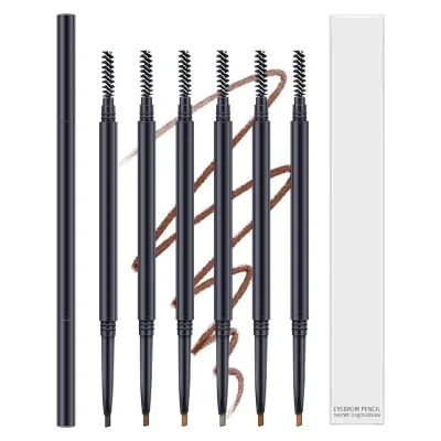 NEW 6 Colors Waterproof Long Lasting Eyebrow Makeup Natural  Waterproof Private Label  Dual-Headed Chopper Eyebrow Pencil