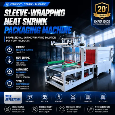 Automatic Sleeve Wrapper Heat Shrink Packaging Machine PE Film Shrink Wrapping Machine for Carton Box Packaging