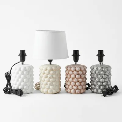Minimalist Scandinavian Ceramic Table Lamp Nordic Fabric Shade Bedside Night Light for Living Room Bedroom Modern Home Decor
