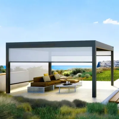 Luxury Garden Outdoor Motorized Roller Blinds Custom Size Outdoor Blinds clear Plastic Roller Shades