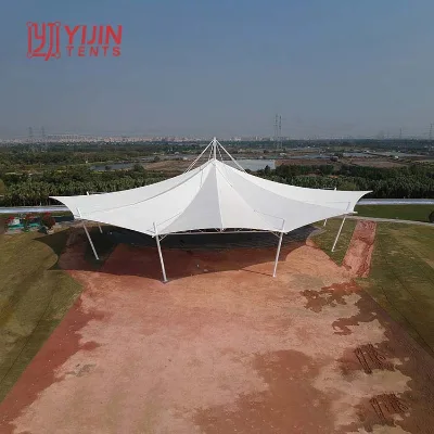 Outdoor Large Pdvf Umbrella Tensile Canopy Membrane Structure Landscape Shed Tent