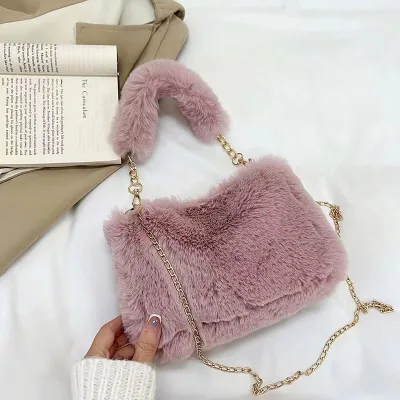 Plush Handbag for Women 2024 New Plush Cute Mini Handbag Korean Fashion Plush Crossbody Bag
