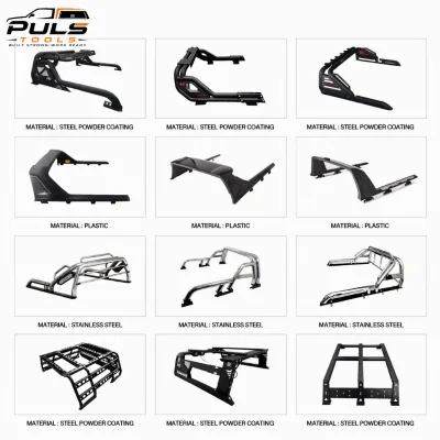 PULS GMC Canyon D-MAX Silverado 1500 4x4 Pickup Truck Sports Roll Bar LED Lights Adjustable Drilling Installation Carbon Steel