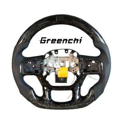 Custom Forged Carbon Fiber Sport Steering Wheel with LED Display for Dodge Ram TRX