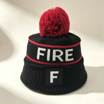 Winter Beanie Custom Brand Logo Knit Pom Pom Beanie Hat Warm Thermal Outdoor Hats for Bulk Promotional Gifts