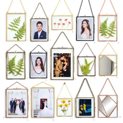 Glass Craft Photo Frame Double Sided Hinged Picture Display Case Keepsake Table Stand Family Memory Anniversary Wholesale Gift