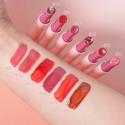No Logo High Pigment Lipstick Box Packaging Custom Lipsticks Private Label Aqua Mirror Pressed Lipstick Pencil