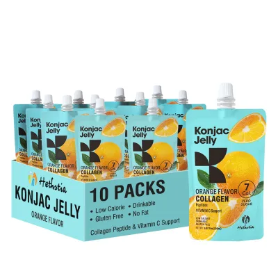 Drinkable Snack Instant Healthy Konjac Low Fat Gluten Free Hala Fruit Konjac Orange Jelly