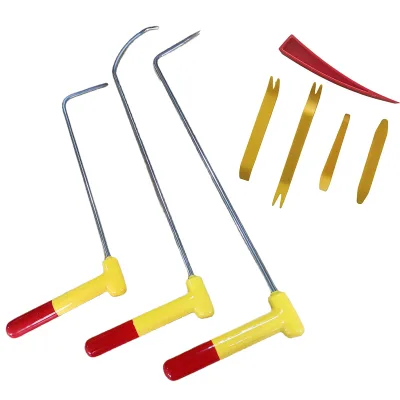 3Pcs Rotatable Car Dent Repair Hook Kit Adjustable Angle Door Inner Panel Push Rods Paintless Auto Body Dent Removal Tools