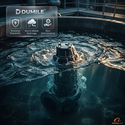 DUMILE Cutter Submersible Sewage Pump With Sharp Cutting Impeller for Farm Manure and Septic Tank Drainage