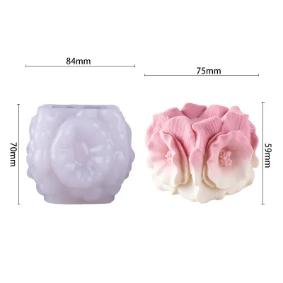 Creative Customized Flower Series Silicone Candle Mold Factory Wholesale DIY Food Grade Chocolate Cake Molds 3D Handmade Mould