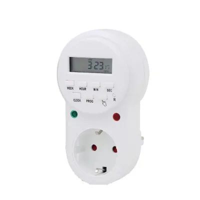 Euro UK US Plug Analogue Weekly Programmable Plastic Garden Water Timer Electrical Wall Power Socket Switch 220V/110V