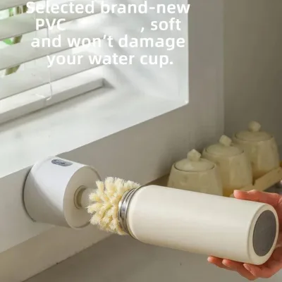 Wine Cup Cleaning Brush Microfiber Brush Head Hanging USB Electric Water Cup Cleaning Brush Dirty Hand Cup Brush Tea Cup Brush