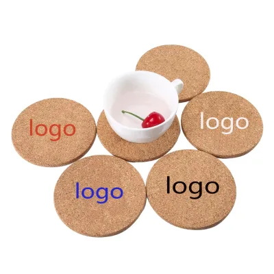 Custom Multi-Color Natural Wooden Round Cork Coaster Eco-Friendly and Durable Kitchen Table Decoration Accessory for Drinks