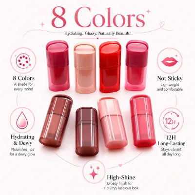 OEM ODM Wholesale Hydrating Moisturizing Vegan Tinted Lip Oil Pigmented Waterproof Lip Gloss Packing