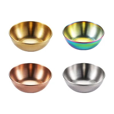 Wholesale Mini Round Stainless Steel Dipping Bowl Sauce Dish for Kitchen Restaurant Buffet