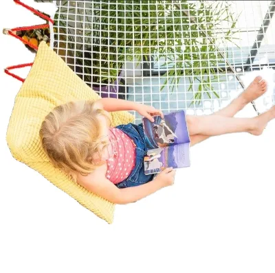 Large 6.5 X 9.8 ft Outdoor Black Loft Rope Hammock Netting Waterproof Heavy Duty Kids Backyard Climbing Customizable Cutting