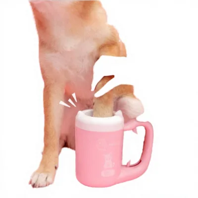 Press-Type Rotating Silicone Dog Paw Cleaner with Soft Bristles and Non-Slip Base for Mud Removal, Silicone Pet Foot Cleaner