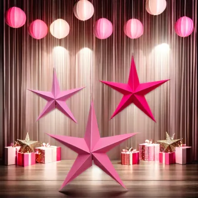 Multifunctional Art Paper 30cm Stars Wall Decorations for Christmas Valentine's Day Easter Chinese New Year Diwali Back School