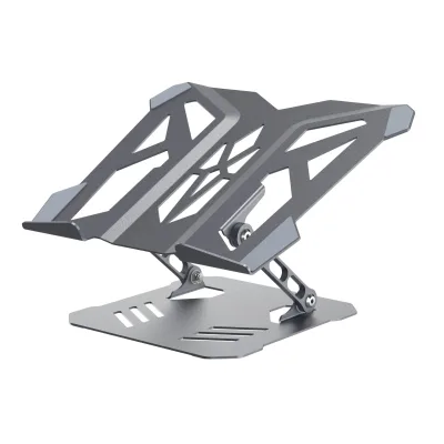 New Portable Double Layer Folding Carbon Steel Height Adjustable Hallowed-out Cooling Laptop Stand