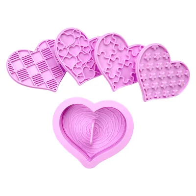 Heart Shape pink ABS Baking Tools Cookie Cake Mold 6pcs Set