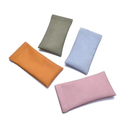 Glasses Bag Leather Top Squeeze Sunglasses Bag Packaging Printed Embossed logo Sunglasses Pouch Bag