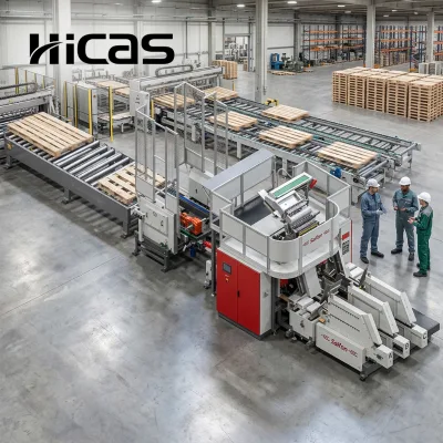 SF2000 Automatic Pallet Deck Nailing and Stacking Machine 12 Nail Guns Servo Driven ±2mm Accuracy for EUR EPAL US Pallet CE