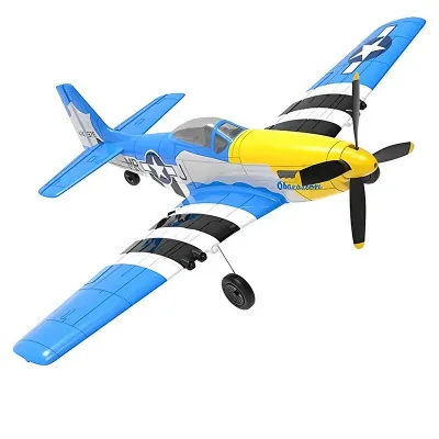 P51 Mustang Blue 2.4G Beginner Electric U-turn Gyro Pre-assembled Radio Control RC Airplane Birthday Gift for Enthusiasts