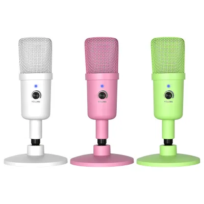 Smart Condenser Microphone for Recording USB RGB Condenser Desktop Microphone for PC and Mobile Phone