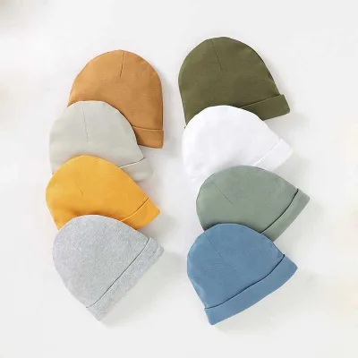 Fast Delivery Plain 100% Organic Cotton Knitted Baby Beanies