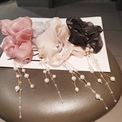 NEW Smooth Silk Satin Women Hair with Pearls Hair Accessories Women for Girls Hair Accessories