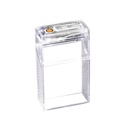 Factory Wholesale Outdoor Waterproof Crush-resistant Transparent Modern Minimalist Cigarette case USB-charging Cigarette