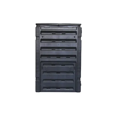 Create Fertile Soil with Easy Assembly Lightweight Aerating Outdoor Compost Box No Screws-Sturdy Durable-Green Door