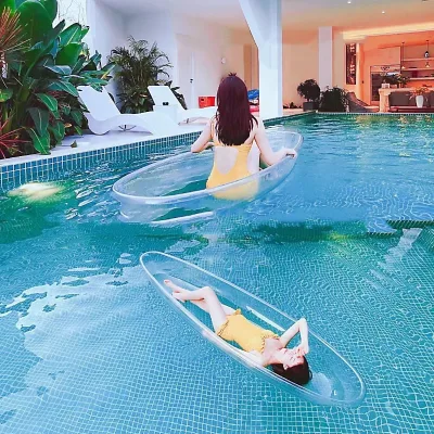 Coastal Holiday Clear PC Boat Two Adults Crystal Underwater View Kayak