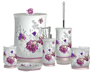 Nature Style Kids Series Bathroom Accessories With Flower on Surfaces
