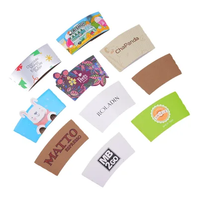 Premium Full Color Printed Disposable Paper Sleeve for Coffee Cup Custom Heat Insulation Cup