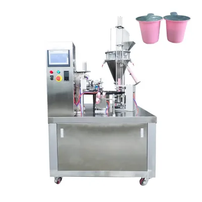 Electric Automatic Disposable Press Juice Powder Plastic Cap Aluminum Foil Fill Sealing Machine Rotary Filling Sealing Motor