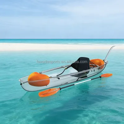 Crystal 2 Person Kayak for Commercial Rental Eco-Friendly Cost-Effective Easy Maintenance Clear View Bottom for Water Park
