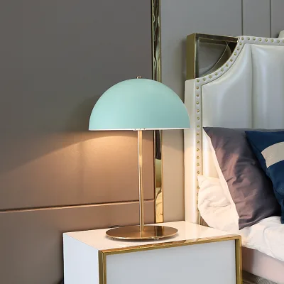 Nordic Modern Design Eco-Friendly Mushroom Lamp Electric Metal Shade Bedside Table Lamp for Bedroom Study & Living Room
