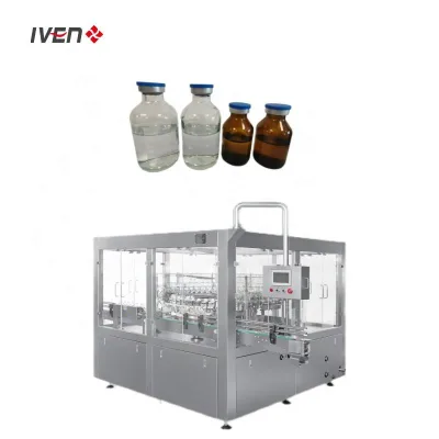 Bottle Filling, Sealing, and Labeling Machinery Fabrication Plant Automatic Glass Vessel Washing Filling and Sealing Machine