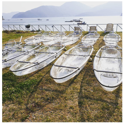 Transparent Kayak-Single&Double Sea Sit on Top Board Ocean PC Rowing Boats Fishing Kayak