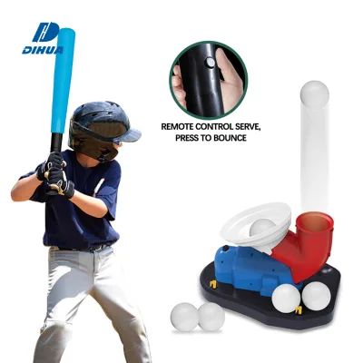 Remote Control Baseball Pitching Machine Automatic Ball Thrower with 6 Balls, Adjustable Angle, Kids Training Toy for Backyard