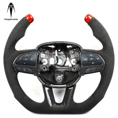 Personal Customize Universal Modified Carbon Fiber Suede alcantara Car Steering Wheel Fit for Dodge