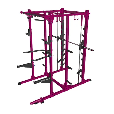 Commercial Power Rack with Lat Pulldown and Dip Station, Multi-Function Half Rack for Strength Training, Gym Equipment