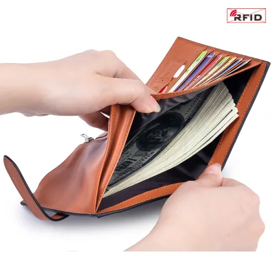 New style genuine leather RFID ultra-thin wrist passport case for passport and credit card as well as Money
