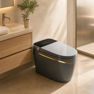 Water Pressure Free Smart Bidet Toilet with Heated Seat Warm Air Dryer Feminine Wash Intelligent WC for Hospitality Bathrooms