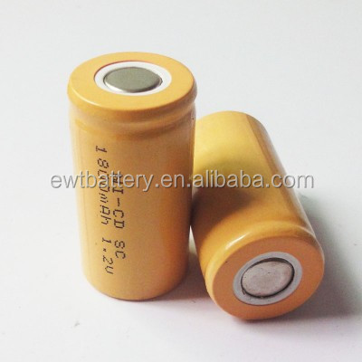 EWT 1.2V Ni-CD Rechargeable Sub C 1800mAh Battery for Electric Vehicles/Bicycles/Scooters 12-Month Warranty